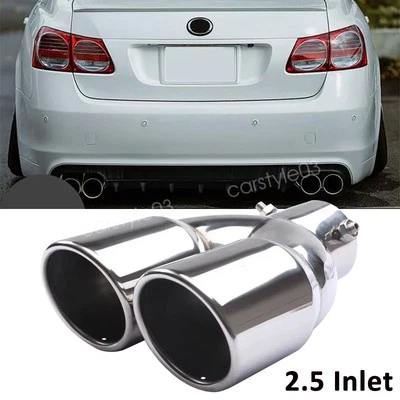 For Lexus IS ES GS 300 350 450 2.5 Inlet Rear Dual Exhaust Muffler Tip Tail Pipe - Image 1 of 4