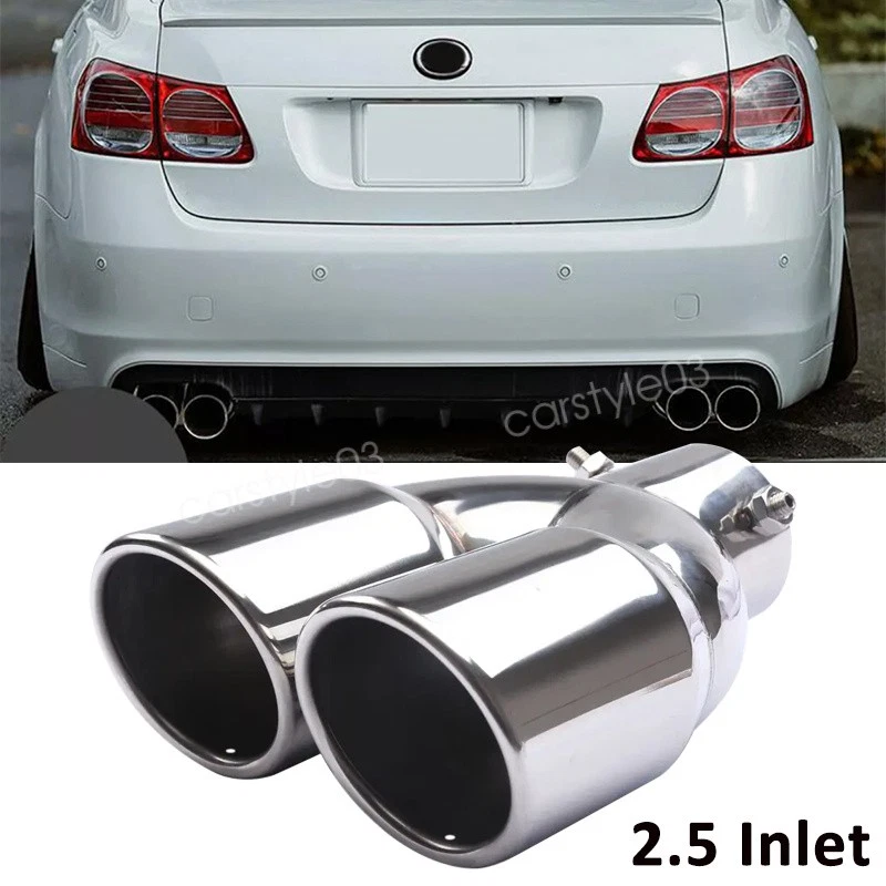 For Lexus IS ES GS 300 350 450 2.5 Inlet Rear Dual Exhaust Muffler Tip Tail Pipe - Image 1 of 4