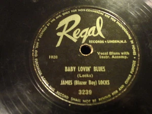 JAMES (Blazer Boy) LOCKS Baby Lovin Blues / New Orleans Woman Blues Regal 3239 - Picture 1 of 2