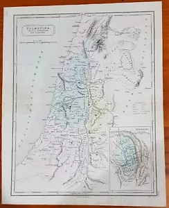 ANCIENT JERUSALEM & PALESTINE MAP CHRISTI ET APOSTLORUM EJUS TEMPORIBUS 