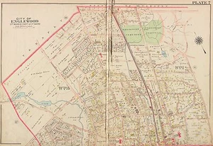 1913 ENGLEWOOD BROOKDALE CEMETERY BERGEN COUNTY NEW JERSEY ATLAS MAP COPY - Picture 1 of 3