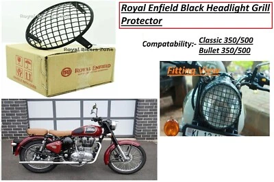 Royal Enfield Old Classic 350/500 & Bullet 350/500 Black "Headlight Grill" - Imagem 1 de 4