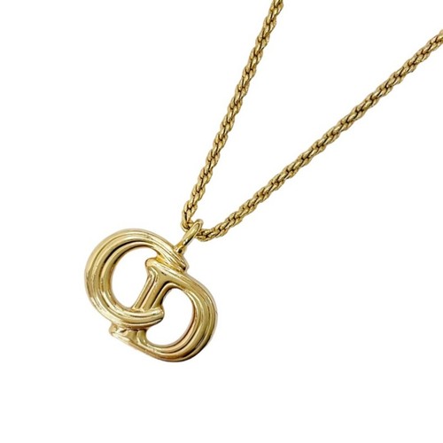Dior Christian Collana Ciondolo Girocollo Logo CD Vintage Oro Usato0