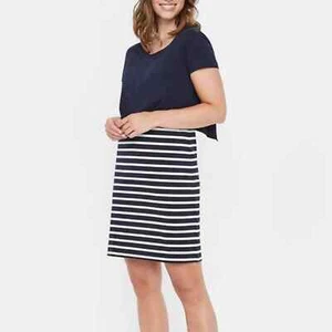 Mama Licious Striped Short Sleeve Maternity Dress, Women's Size XS - Blue/White - Picture 1 of 11