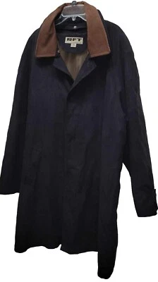 RFT By Rainforest Navy Blue Trench Coat Vintage Size 46 Long VTG - Image 1 of 4