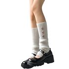 Women Lolitas Knit Long Socks Y2K Star Leg Warmers Harajuku Boot Socks Calf Sock