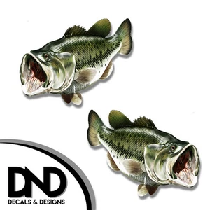 Largemouth Bass - Fish Decal Fishing Hunting Bumper Sticker "3in SET" F-0280 D& - Picture 1 of 1