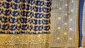 Saree Zari Woven Black Unstiched Blouse Party Wear - Picture 1 of 11
