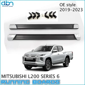 FOR MITSUBISHI L200 SERIES 6 2019 ONWARD OE STYLE RUNNING BOARDS SIDE STEPS PAIR - Picture 1 of 9