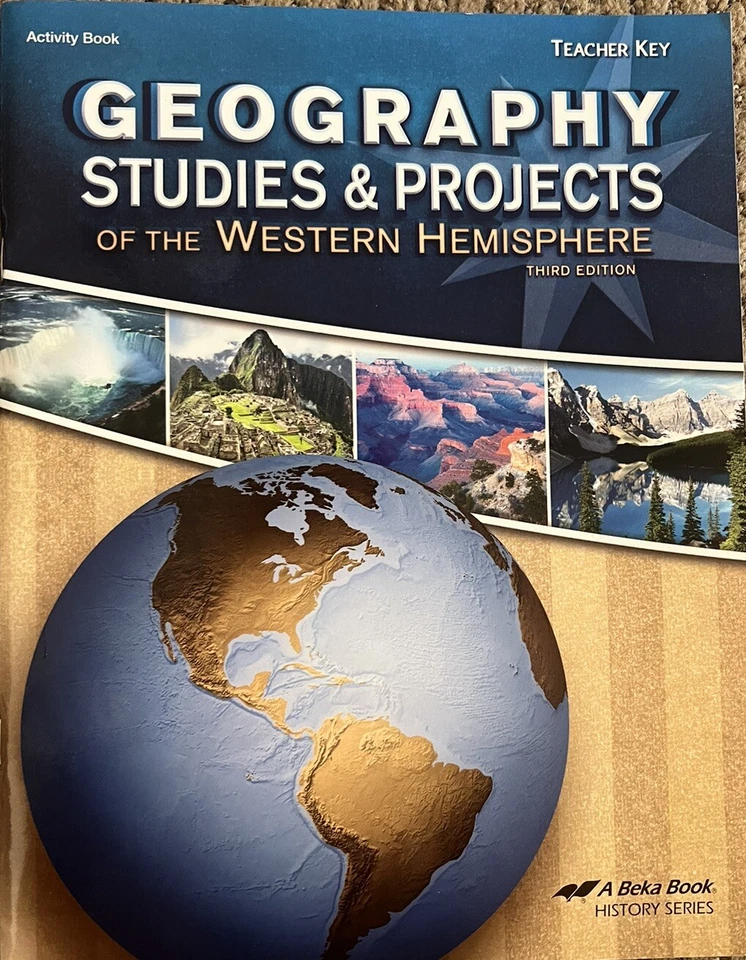 A Beka Geography Studies & Projects of the Western Hemisphere TEACHER KEY book - Image 1 of 1