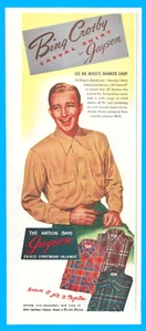 Bing Crosby Filmstar Sänger Kleidung Jayson Shirts Vintage Print Werbung 1950 - Bild 1 von 3