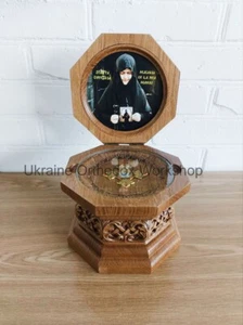 Reliquary Box Orthodox Christian Carved Wooden Handcarved 7.48" 1 capsules - Picture 1 of 7