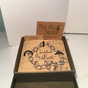 NIB BIG SKY SILVER EXPRESSIONS 'GUIDED BY FAITH’ BRACELET SWAROVSK CRYSTAL - Picture 1 of 6