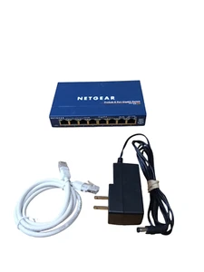 NetGear ProSafe GS108 v2 8-Port Gigabit External Ethernet Switch AC complet - Picture 1 of 5
