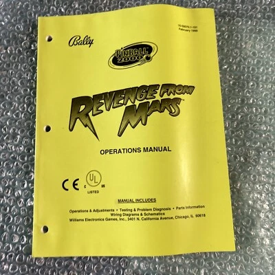 original Revenge From Mars 2000 Bally￼ pinball MACHINE  manual Arcade Game - Image 1 of 4