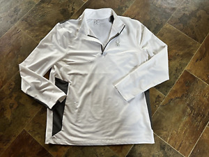 Spyder XL WHITE Gray 1/4 Zip Pullover Long Sleeve Shirt Poly GOLF ski NWOT
