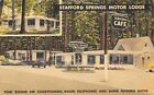 Carte postale en lin Stafford Springs Motor Lodge Motel US 11 Mississippi