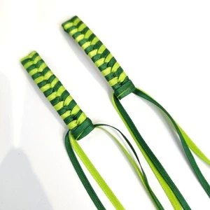Multi-Green Ribbon Barrette Set of 2 Retro 80s Vintage St. Patrick's Day Irish - Picture 1 of 7
