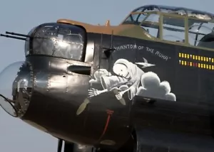 RAF Lancaster Bomber Nose Art Phantom of The Ruhr WW2 WWII 5x7 - Picture 1 of 1