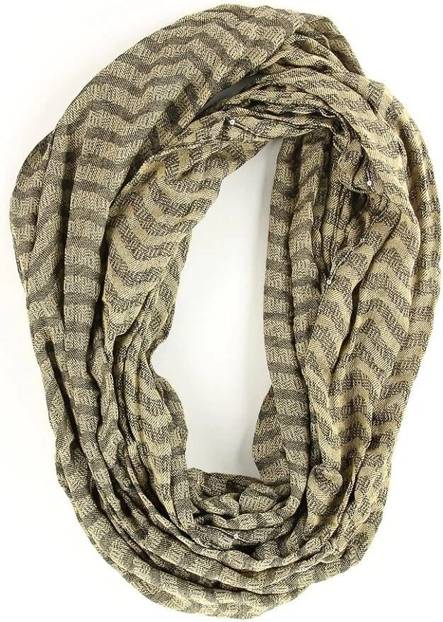 Cachecol feminino Collection XIX lantejoulas infinito pinha marrom - Imagem 1 de 1