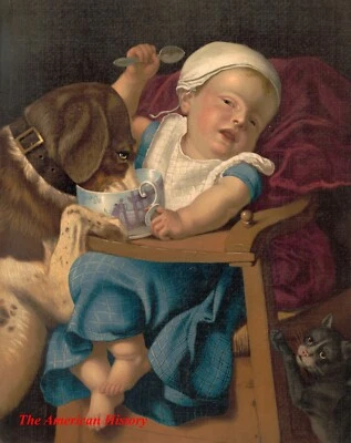 3617 L. Prang & Co - Chromolithograph c.1869 - Baby in trouble - Bild 1 von 2