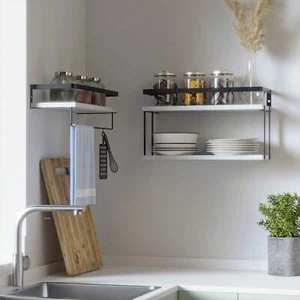 2+1 Tier Wall Mounted Floating Shelves Set Of 2,Rustic Wood Wall-Lightning Deals - Picture 1 of 24