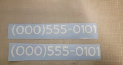  Phone number Decal Sticker Auto Car Body Window Door Decals  Set Of 2 Business  - Image 1 of 2