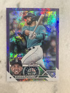 2023 Topps Eugenio Suarez Purple Foil Board /799 Baseball Card 436