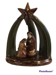 Ceramic Creche Holy Family Tea Light Holder With Tea Light - Picture 1 of 10