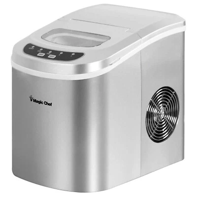 MAGIC CHEF MCIM22SV 27-Pound-Capacity Portable Ice Maker (Silver with Silver ... - Image 1 of 4