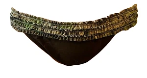 Team Real Tree Brown Camouflage Full Ruffle Hipster Bikini Bottoms Small S NWT - Picture 1 of 10