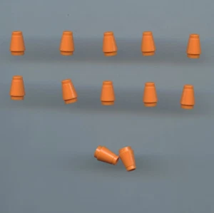 Lego x 12 orange Kegel 1 x 1 mit Top Groove - Bild 1 von 1