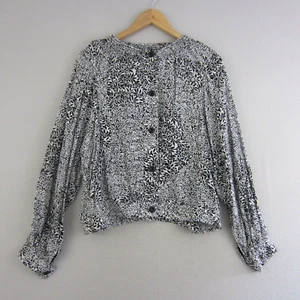 Sussan Jacket Womens 12 Black White Floral Buttons Top Short Cropped Event Work - Picture 1 of 15