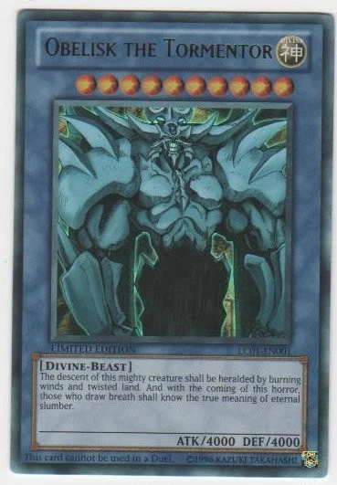 Obelisk the Tormentor - LC01-EN001 - Ultra Rare - Limited Edition - Heavily Play - Image 1 of 1