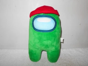 UNTER UNS LLC 11 ZOLL GRÜNER PLÜSCH MIT ROTER BEANIE-MÜTZE - Bild 1 von 2