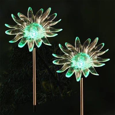 2 Solar Garden Stake Light - Color Changing Decorative LED Stake Lamp Flowers - Image 1 of 4