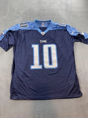Tennessee Titans Jersey Mens 2XL Navy Blue NFL Football Vince Young 10 Reebok - Image 1 of 4