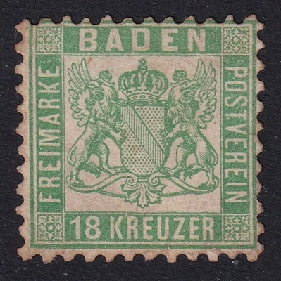 BADEN 1862 Arms 18k Green SG 36 MH/* (CV £650) - Image 1 of 2