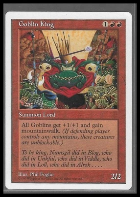 Vintage Magic: the Gathering - Goblin King -  Fifth Edition 1997 NM - Image 1 of 2