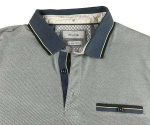 Porter & Ash Polo Mens Large Blue Luxury Touch Knitwear Short Sleeve Lightweight - Picture 1 of 6