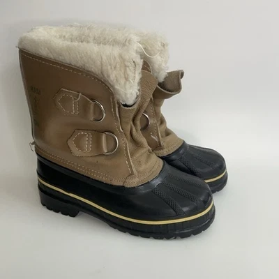 Sorel Yoot Pac Tan Leather Waterproof Winter Snow Boots Kids Size 11 - Изображение 1 из 4
