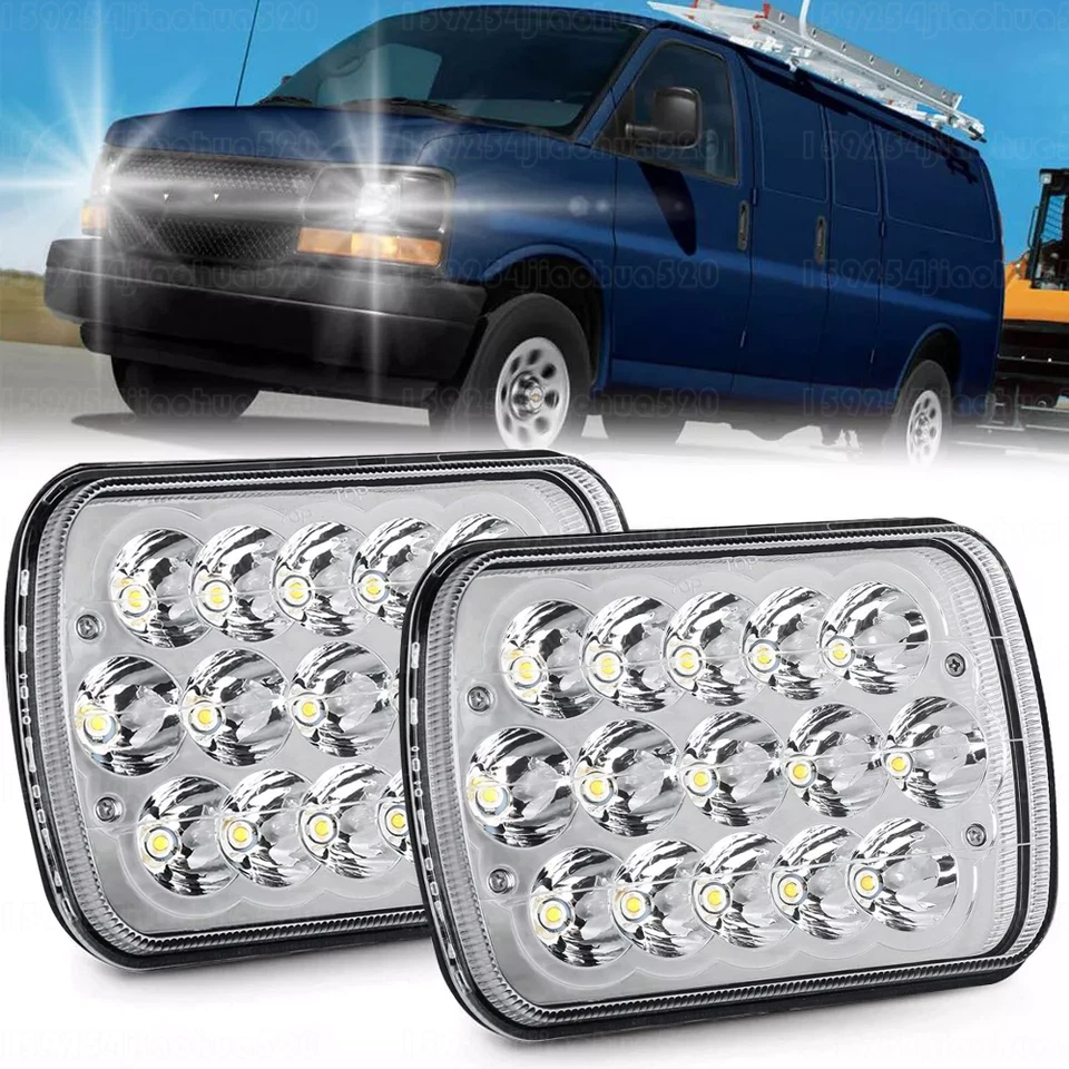 Par de faros LED alto/bajo punto para camioneta de carga Chevy Express 1500 2500 3500 7x6 5x7 Foto 1 de 4