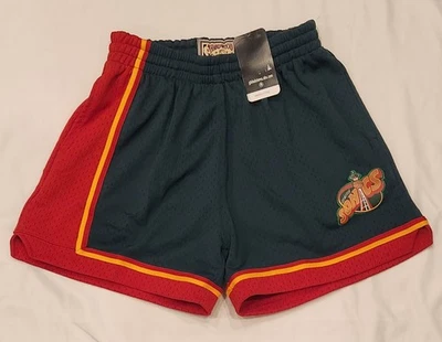 NWT Mitchell & Ness Seattle Supersonics Women's NBA Jump Shot Shorts Size XS $80 - Image 1 of 4