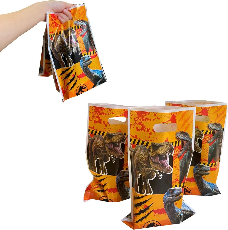 Sacolas de presente de dinossauro 30 peças: sacolas de presente de festa com tema de dinossauro, 9,8X6,3 polegadas, laranja - Imagem 1 de 4