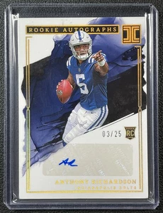 ANTHONY RICHARDSON 2023 PANINI IMPECCABLE #RA-AR ROOKIE AUTO GOLD RC 3/25 COLTS - Picture 1 of 2
