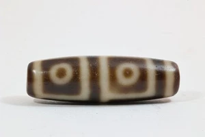 Tibetan 4 Eyes Dzi Bead Agate Amulet Vintage hand made in Taiwan - Picture 1 of 11