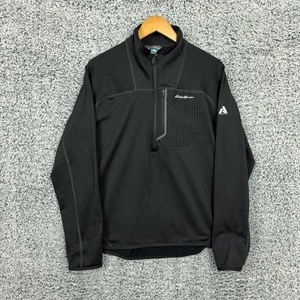 Eddie Bauer Pullover Mens Large Black FreeHeat First Ascent Quarter Zip Outdoors - Picture 1 of 10