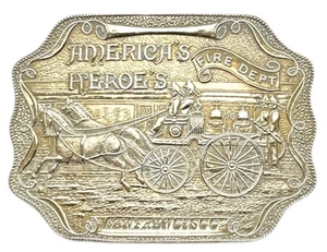 Raro America's Heroes Hebilla de Cinturón Latón, Departamento de Bomberos de San Francisco, De Colección - Imagen 1 de 6