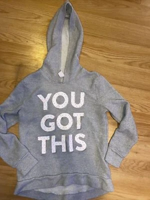 Sudadera con capucha gris mediana Old Navy para niñas “You got this” Foto 1 de 4