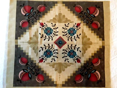 Moda Everlastings Sandy Gervais Center Fabric Panel Flowers Fruit Flowers 17690 - Image 1 of 4